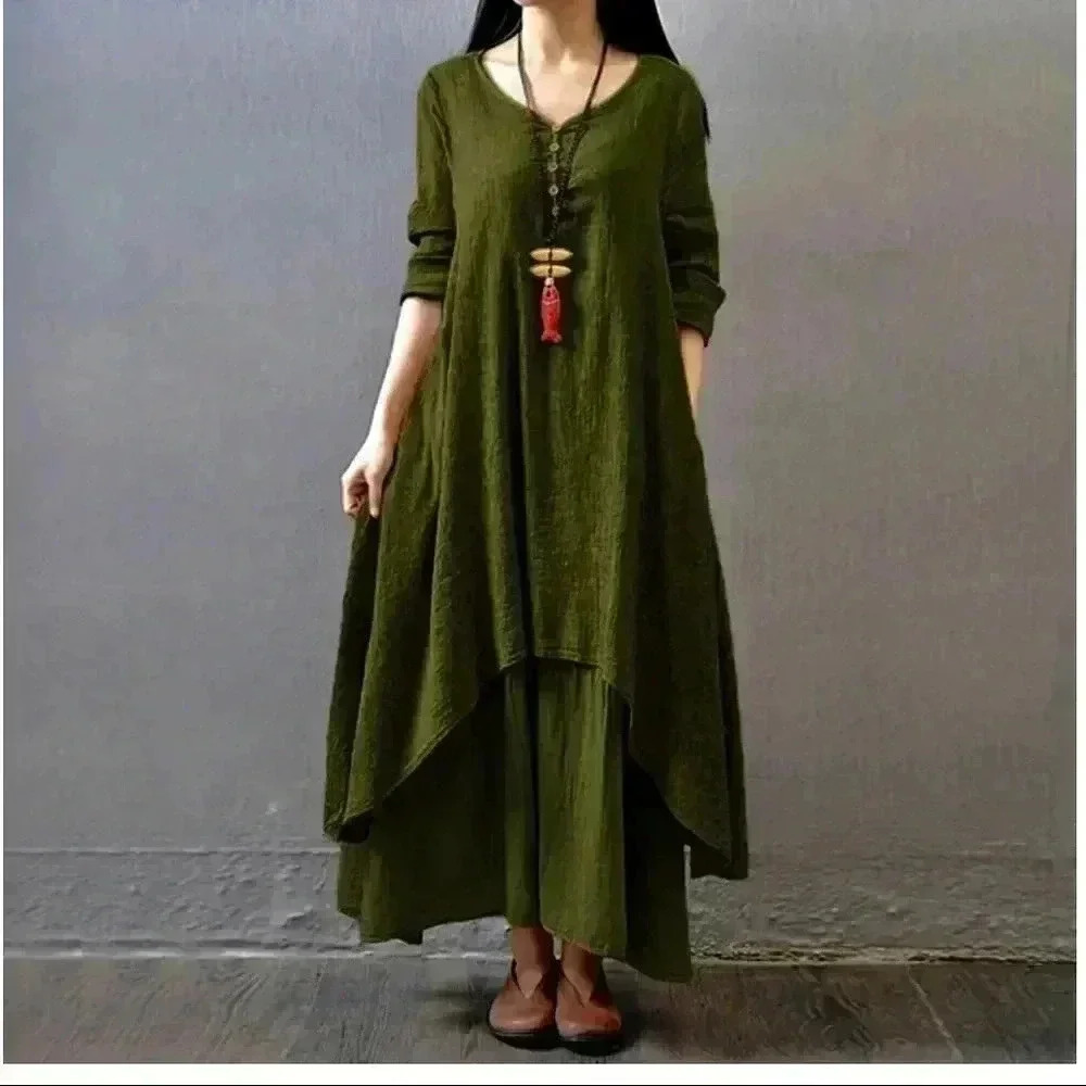 "Meg" Boho V-Neck Maxi Dress